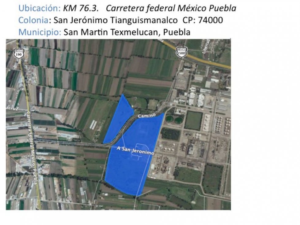 Venta terreno industrial -planta San Martín tex. 251,191.43 puebla .